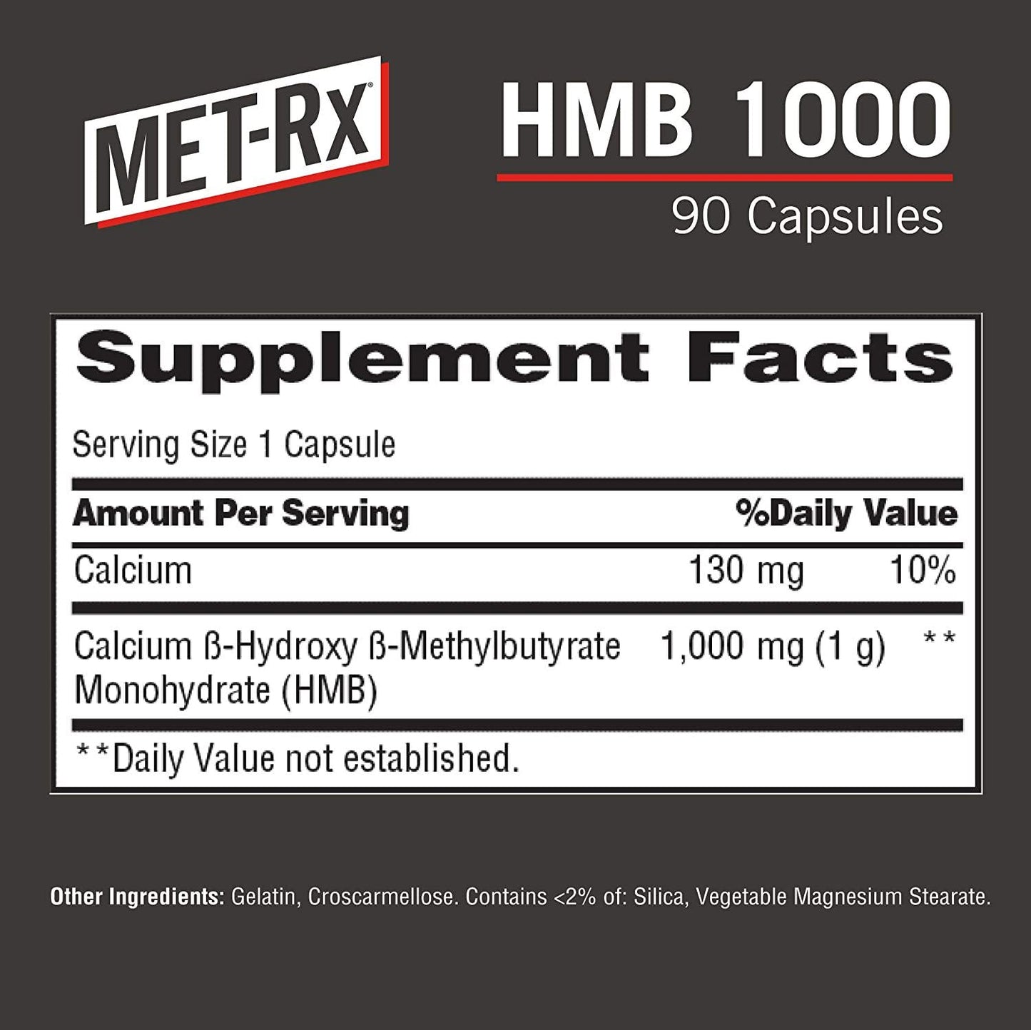 MET-Rx HMB 1000 Diet Supplement Capsules, 90 Count