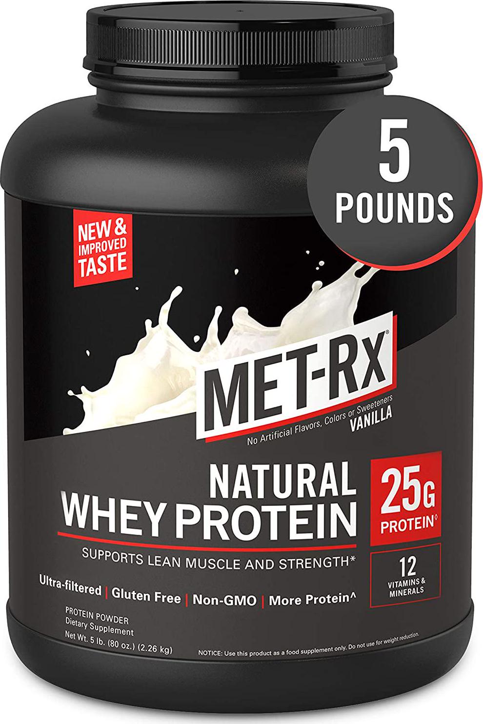 MET-Rx Natural Whey Vanilla, 5 pound