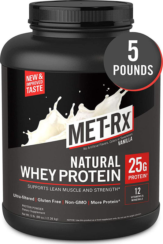 MET-Rx Natural Whey Vanilla, 5 pound