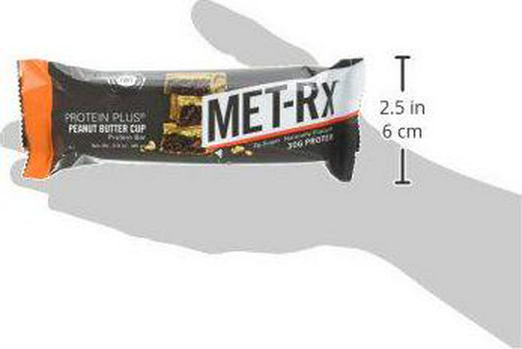 MET-Rx Protein Plus Protein Bar, Peanut Butter Cup, 4 Count Value Pack, High Protein Bar with Vitamins to Support Energy Levels and Muscle Strength, Gluten Free