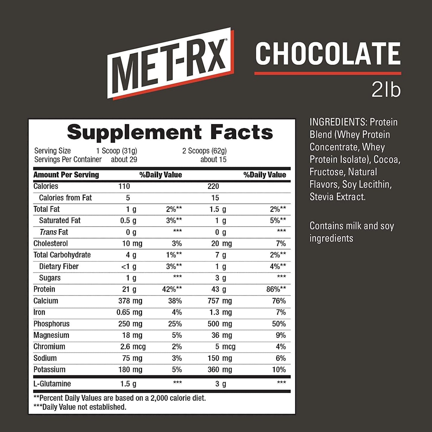 MET-Rx Protein Plus Powder Chocolate, 2 pound