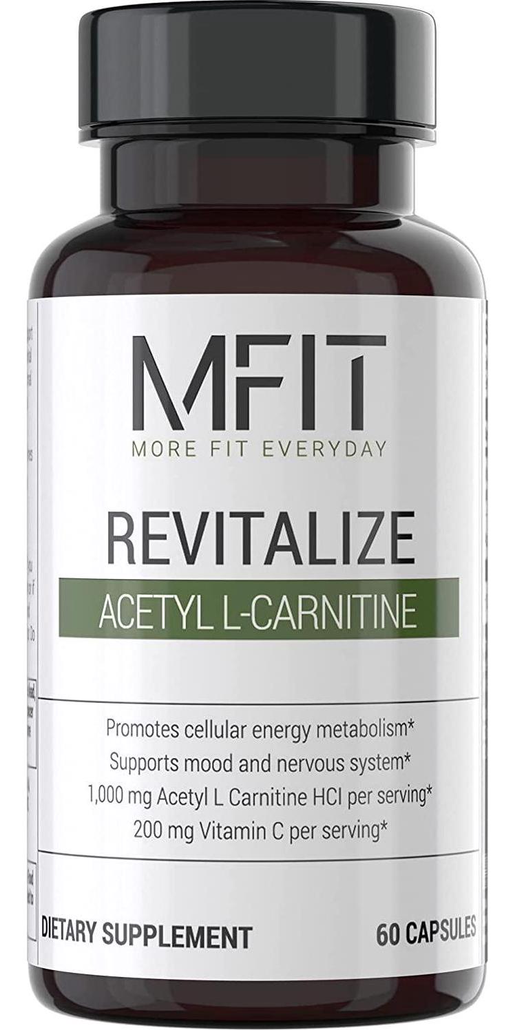 MFIT Revitalize - 1000mg Acetyl-L-Carnitine for Cell Energy Boost, Memory, Focus and Mood Support - 30 Capsules