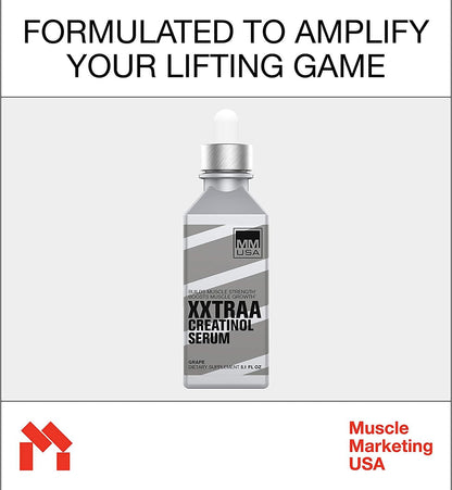 MMUSA XXTRAA Muscle Builder Creatine Serum- Fast Surging Power for Bodybuilders. 100% Absorption, Boosts ATP Levels Fast. Fuels Muscle Growth Before and After Workouts. No Water Weight Gain or Loading.