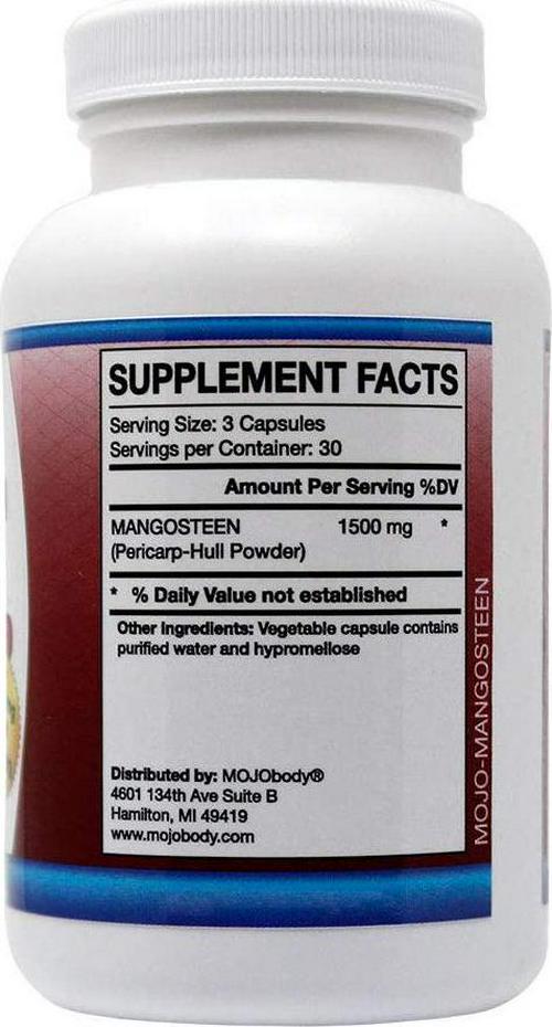 MOJObody Mangosteen Pericarp Capsules 2PK, 1500mg per Serving Anti-inflammatory Properties Antioxidant Properties, Combats Free Radicals, Boost Immunity, Xanthone and Nutrient Rich