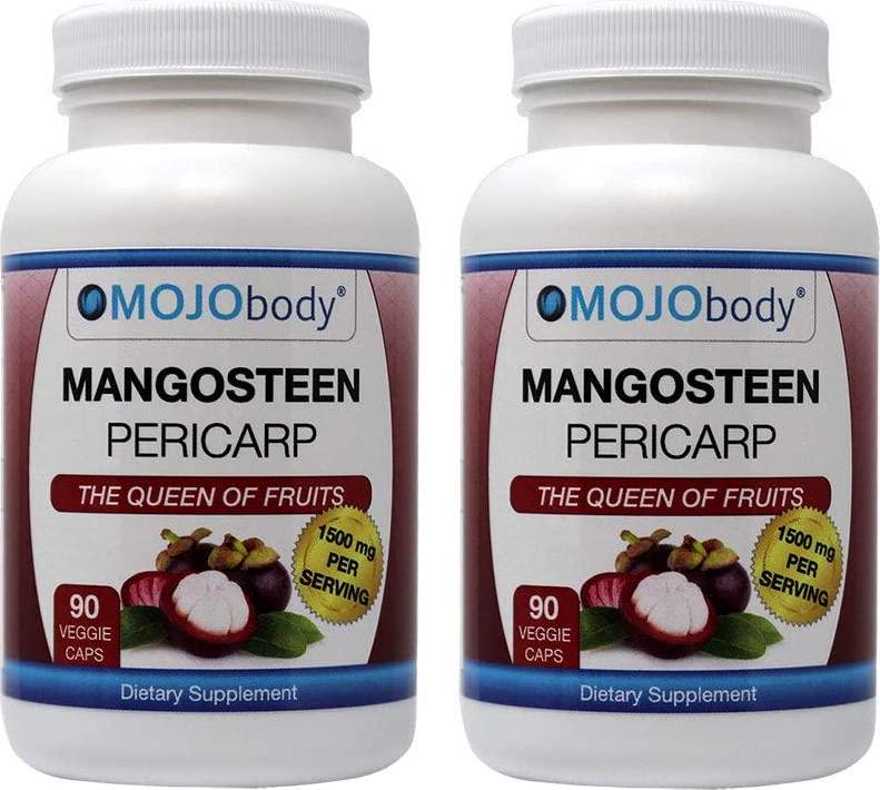 MOJObody Mangosteen Pericarp Capsules 2PK, 1500mg per Serving Anti-inflammatory Properties Antioxidant Properties, Combats Free Radicals, Boost Immunity, Xanthone and Nutrient Rich