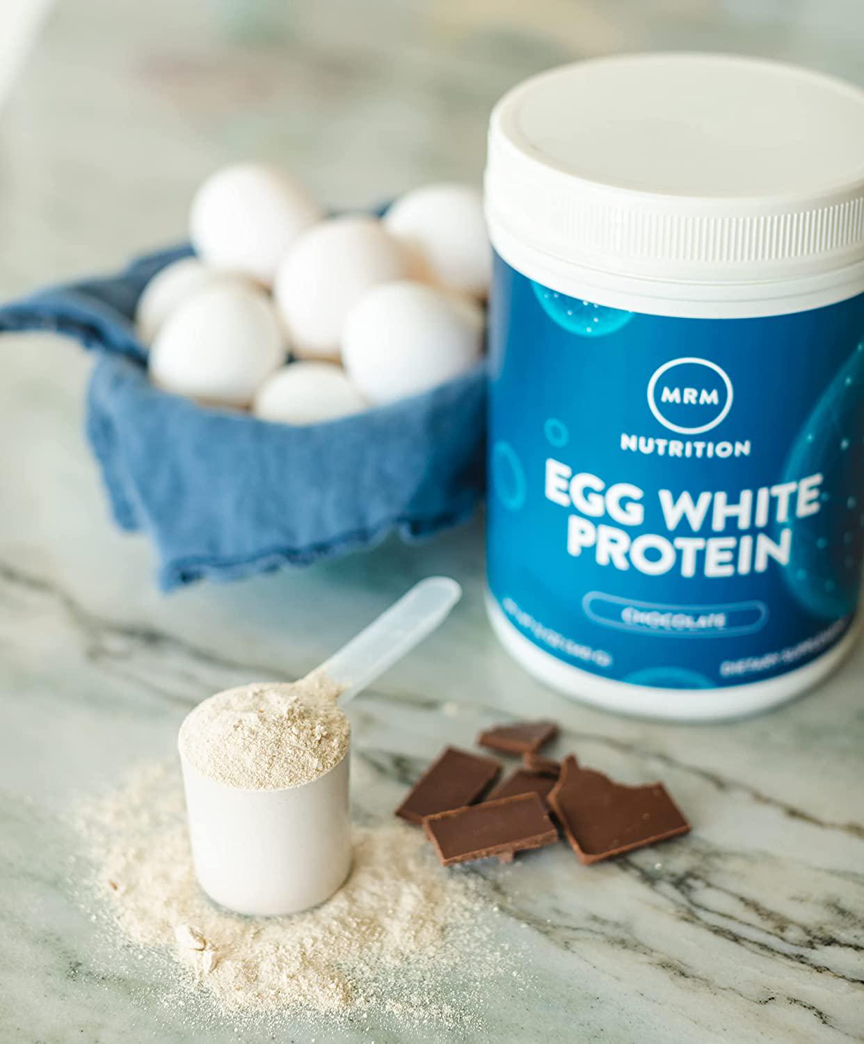 MRM Nutrition Egg White Protein | Chocolate Flavored | 23g Fat-Free Protein | with Digestive enzymes | Highest Biological Value | Clinically Tested | 20 Servings