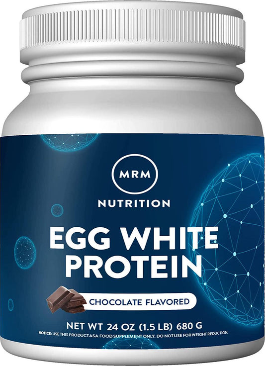 MRM Nutrition Egg White Protein | Chocolate Flavored | 23g Fat-Free Protein | with Digestive enzymes | Highest Biological Value | Clinically Tested | 20 Servings