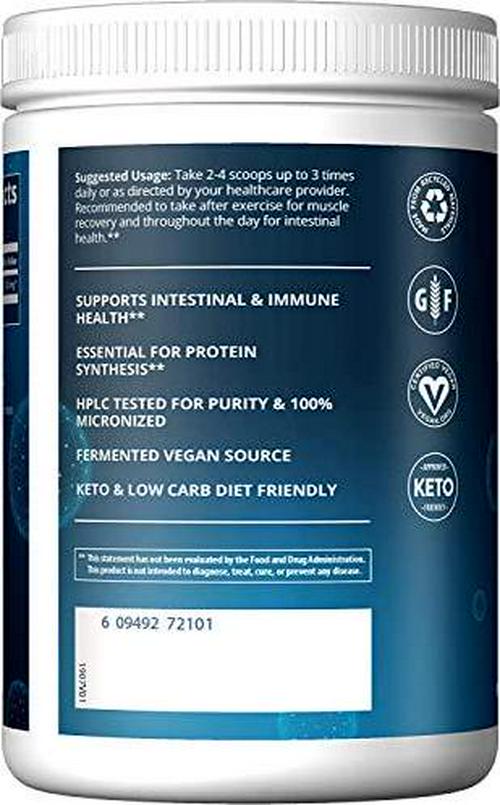 MRM Nutrition L-Glutamine | 5000mg | Recovery | Amino Acid | Muscle Support | Immune + Gut Health | Fermented | 65 Servings