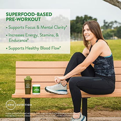 MRM Nutrition Organic Pre-Workout Powder | Island Fusion Flavored | Superfoods + 150mg Natural Caffeine + adaptogens | Clean Energy + Focus| Healthy Blood Flow | Vegan + Non-GMO | 20 Servings