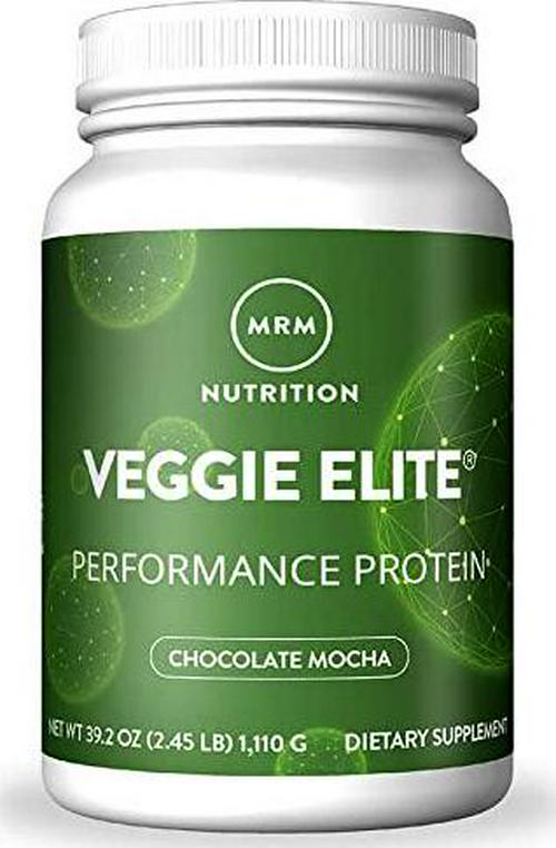 MRM Nutrition Veggie Elite Performance Protein | Chocolate Mocha Flavored| Plant-Based Protein| Easy to Digest | with BCAAs| Vegan + Gluten-Free | Clinically Tested| Digestive enzymes | 30 Servings