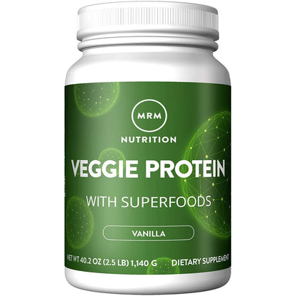 MRM Nutrition Veggie Protein with Superfoods | Vanilla Flavored | 22g Complete Protein | Over 8.8g Essential Amino acids | 13 superfoods | with Omega 3s and Omega6s | Keto Friendly | 30 Servings