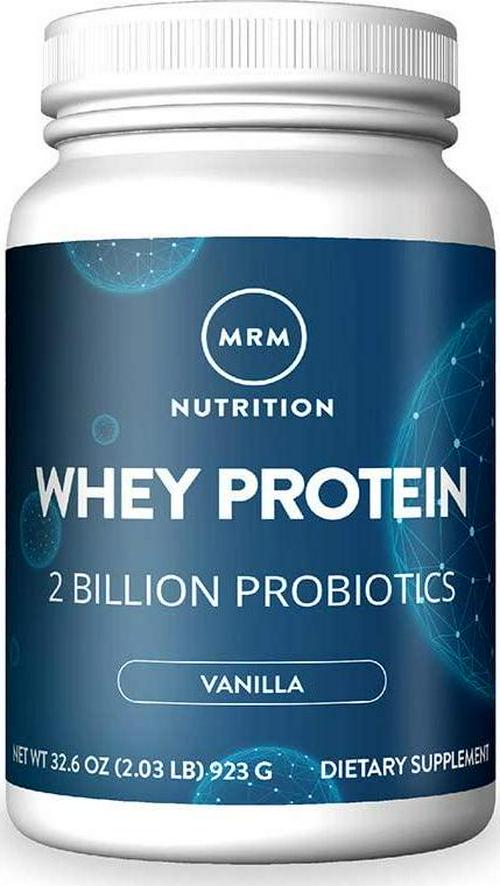 MRM Nutrition Whey Protein | Vanilla Flavored |18g Protein | with 2 Billion probiotics + Digestive enzymes + BCAAs | High Absorption + Digestion | Hormone + antibiotic Free | 33 Servings