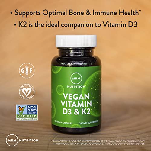 MRM Vegan Vitamin D3 and K2 Veggie Capsules, 60 Count