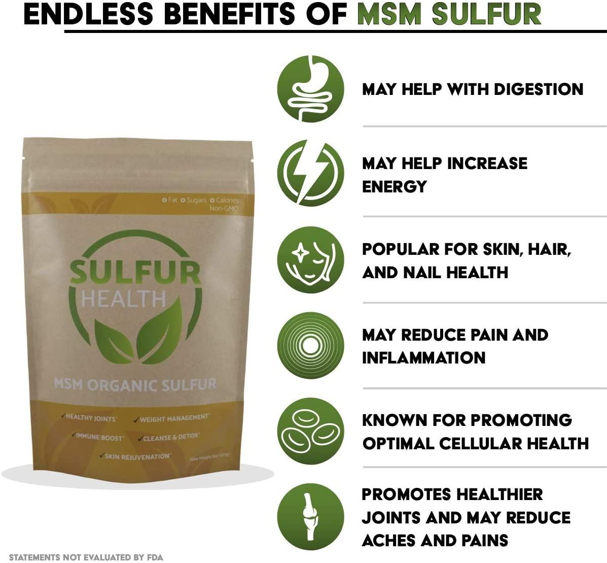 MSM Organic Sulfur - 99.9% Pure MSM Supplement - Lab-Tested and Certified **Same Day Priority Shipping** (1 Pound)