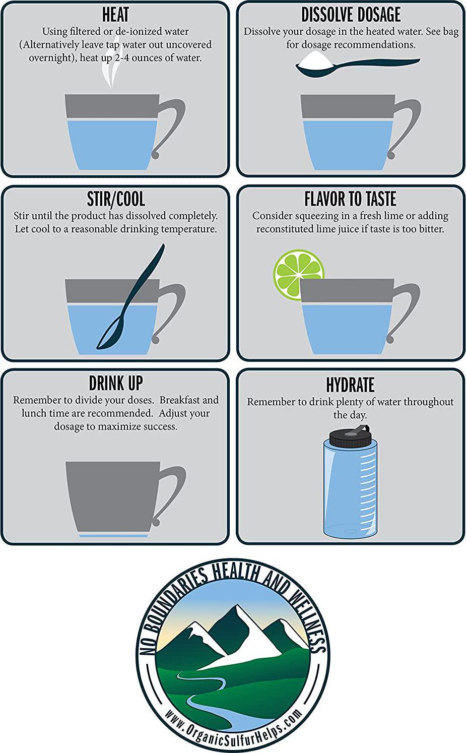 MSM Organic Sulfur Crystals by No Boundaries Health and Wellness - All-Natural, Premium Health Supplement: 99.9% Pure MSM - Benefits: Joint Pain, Allergies, Skin, Hair and Nail Health - No Fillers