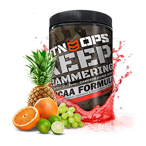 MTN OPS Cameron Hanes Keep Hammering BCAA 2:1:1 Muscle Building and Recovery Supplement - 30 Servings, Tropical Punch