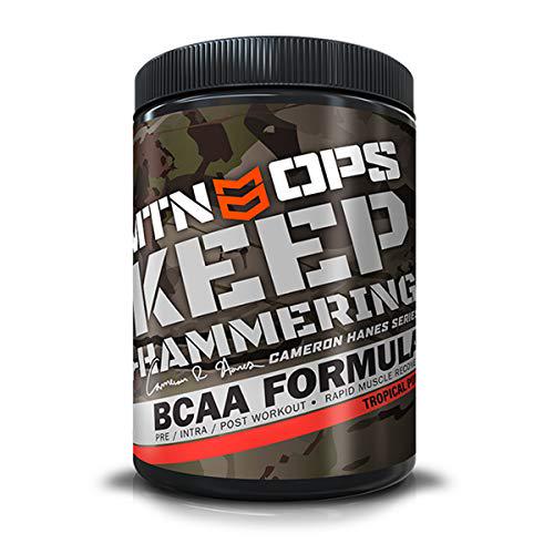 MTN OPS Cameron Hanes Keep Hammering BCAA 2:1:1 Muscle Building and Recovery Supplement - 30 Servings, Tropical Punch