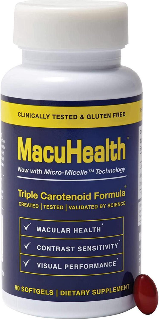 MacuHealth Eye Vitamins Supplement for Adults (90 Softgels, 3 Month Supply) Eye Formula with Lutein, Zeaxanthin, And Meso-Zeaxanthin | Protect Against Macular Degeneration