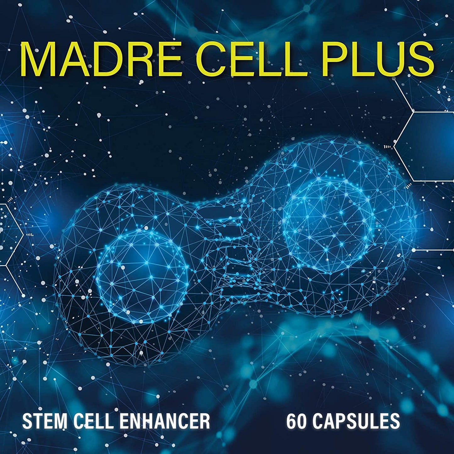 Madre Cell Plus - Stem Cell Supplement - Purest AFA for Adult Stem Cells Renewal, Gluten Free, Stem Cell Enhancer - 60 Capsules
