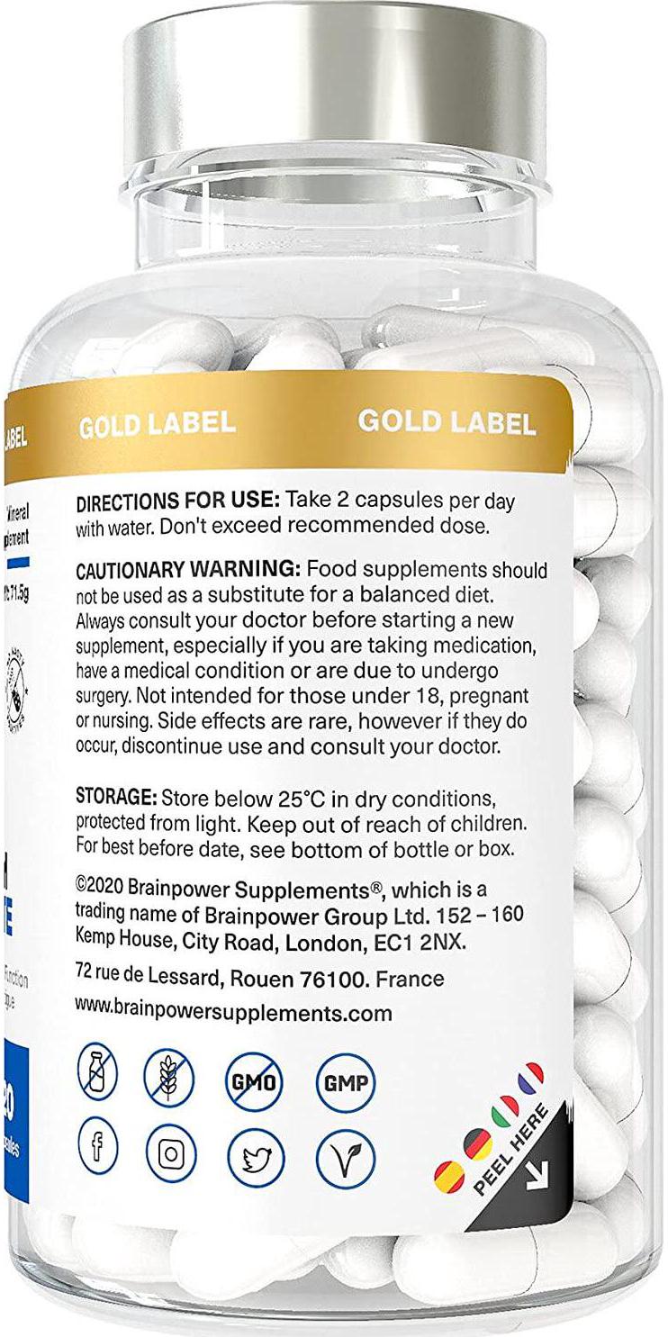 Magnesium Bisglycinate | 1000mg Dose / 500mg Capsules | 120 Capsules / 60 Servings (2 Months) | Highest Bioavailability | No Magnesium Stearate or Fillers | Chelated and Non-Buffered