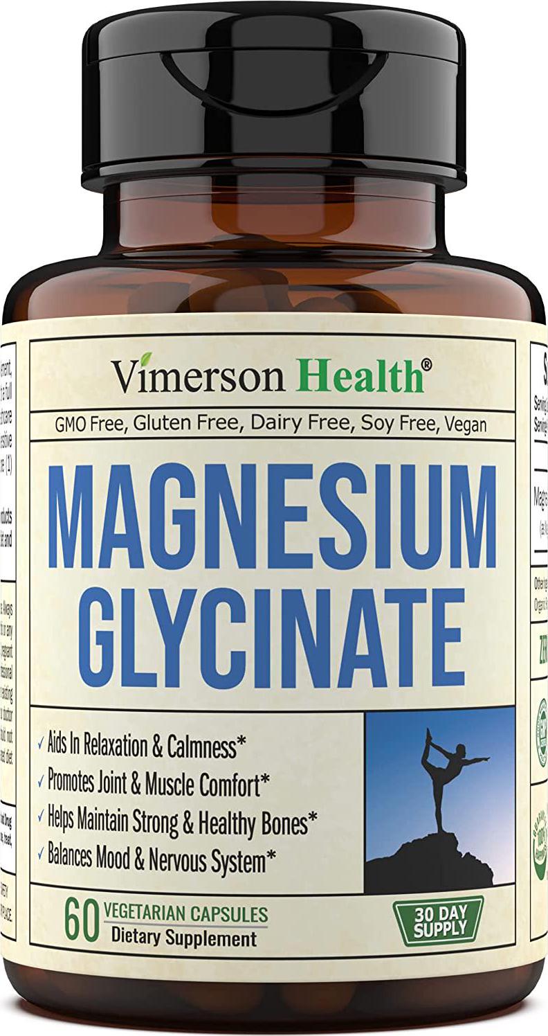 Magnesium Glycinate Supplement for Calmness and Relaxation. Pure Chelated Magnesium for Better Absorption. Helps Improve Mood and Hormonal Balance. Reduce Fatigue. Vegan, Gluten-Free. (60 Capsules)