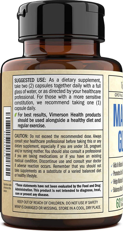 Magnesium Glycinate Supplement for Calmness and Relaxation. Pure Chelated Magnesium for Better Absorption. Helps Improve Mood and Hormonal Balance. Reduce Fatigue. Vegan, Gluten-Free. (60 Capsules)