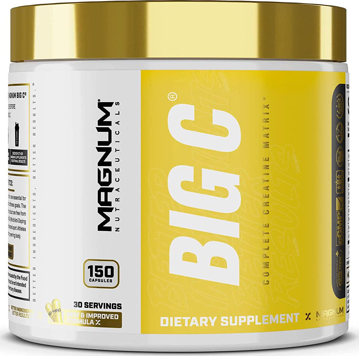 Magnum Nutraceuticals Hard Muscles Builder HMB 90 Capsules with Big C - Creatine Capsules - Creatine Monohydrate and Hydrocloride