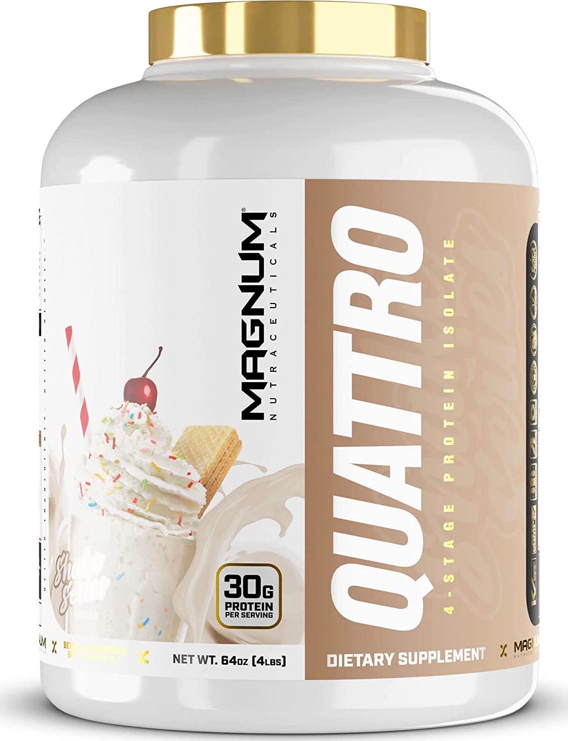 Magnum Nutraceuticals - Quattro Vanilla Shake Series - 4lb - Whey Protein