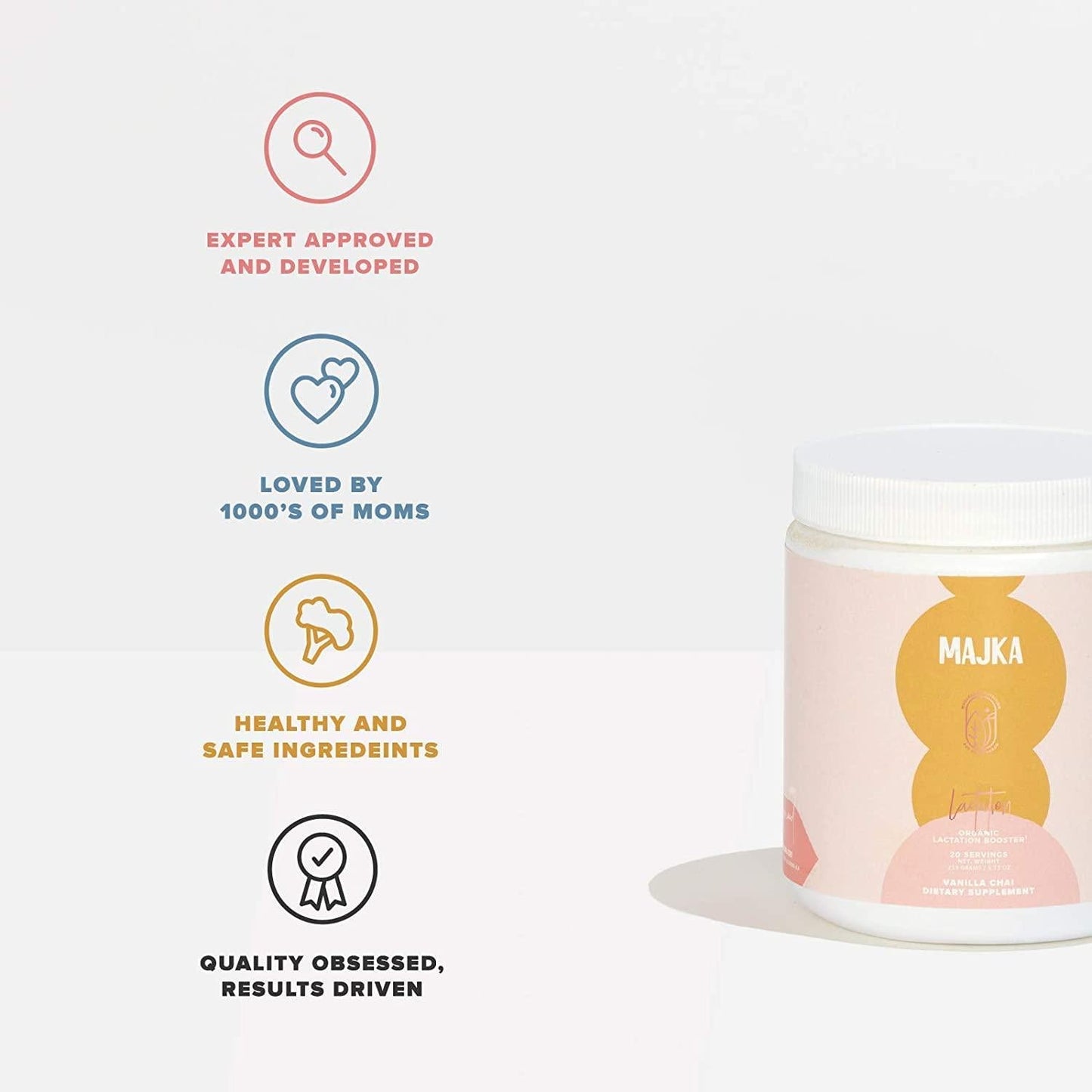 Majka | Organic Lactation Booster Powder | Breastfeeding Supplement to Promote Healthy Breast Milk Supply | Gluten Free and Vegan | 20 Servings (Vanilla Chai 20 Servings)