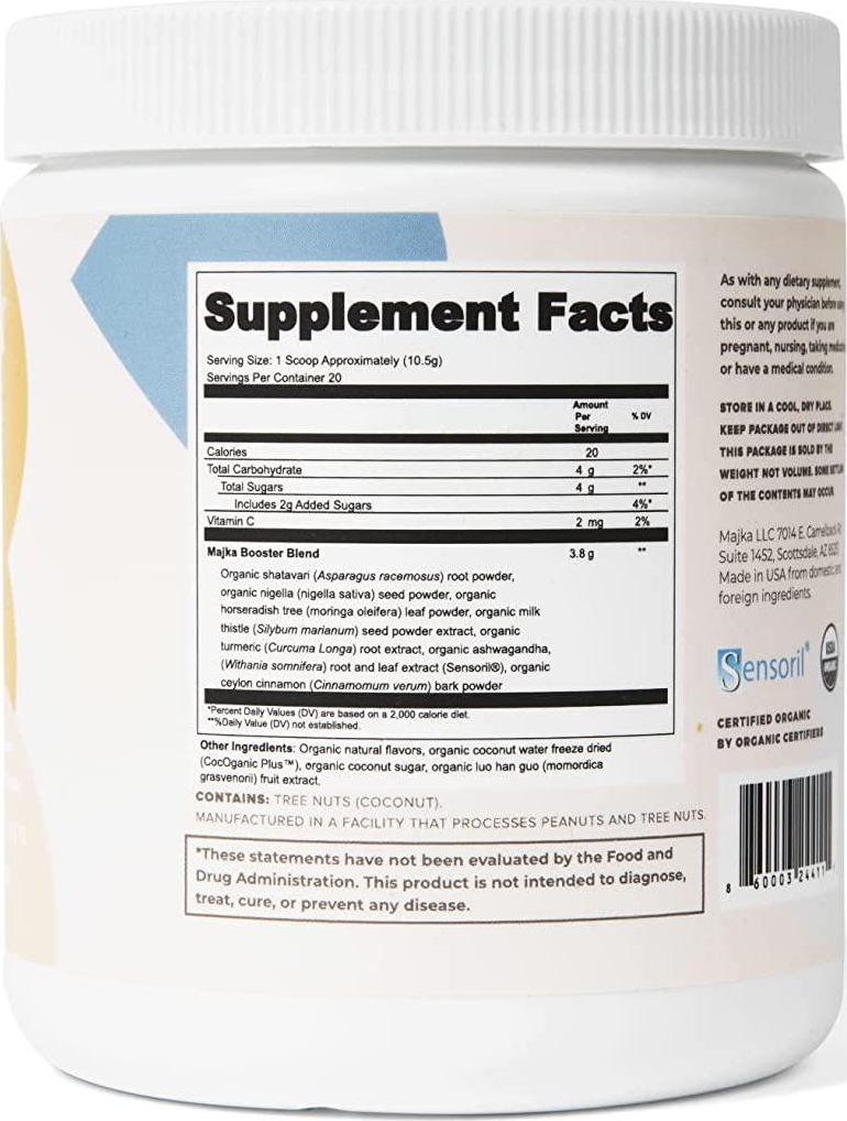 Majka | Organic Lactation Booster Powder | Breastfeeding Supplement to Promote Healthy Breast Milk Supply | Gluten Free and Vegan | 20 Servings (Vanilla Chai 20 Servings)