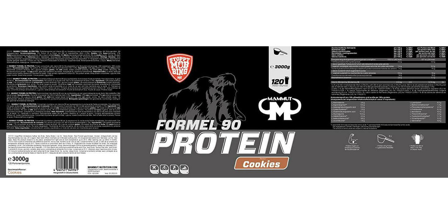 Mammut Formel 90 Protein Cookies, 3 kg