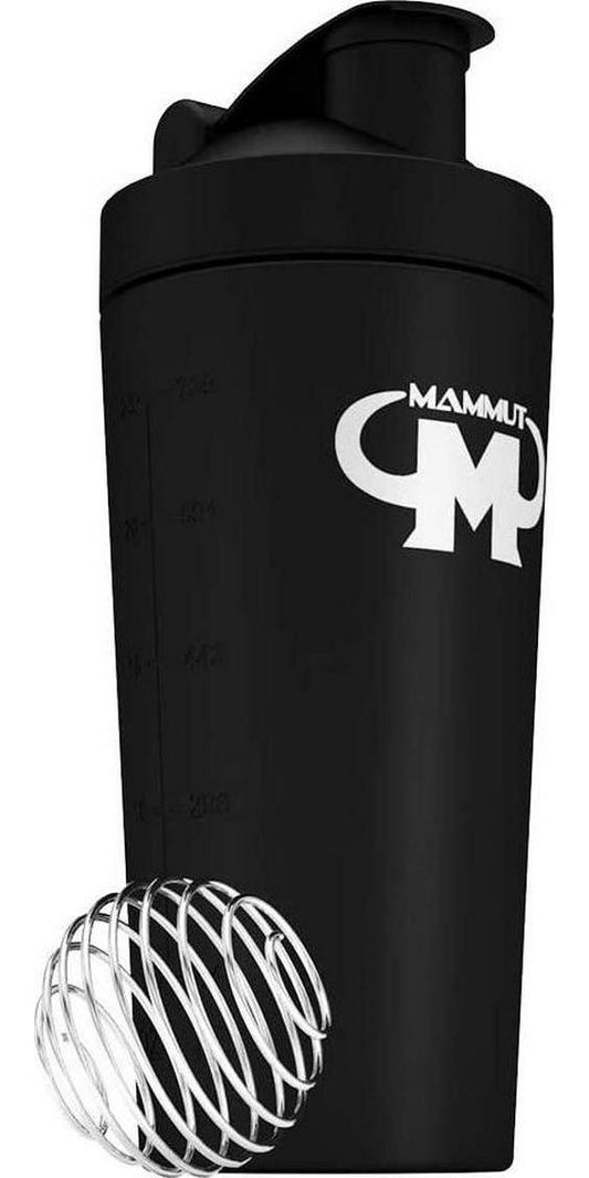 Mammut Nutrition Stainless Steel Protein Shaker with Integrated Sieve and Spiral Ball - Black