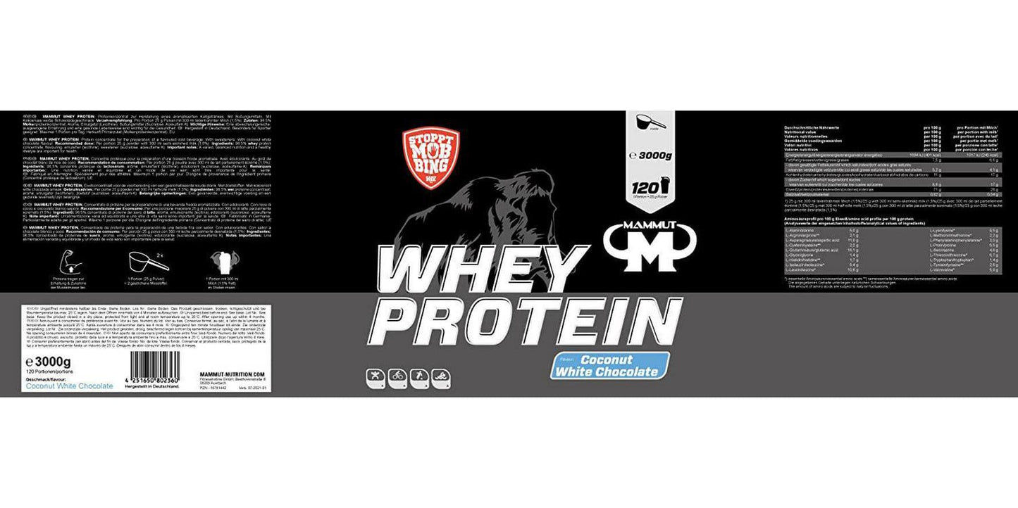 Mammut Whey Protein, Coconut White Chocolate, 3 kg