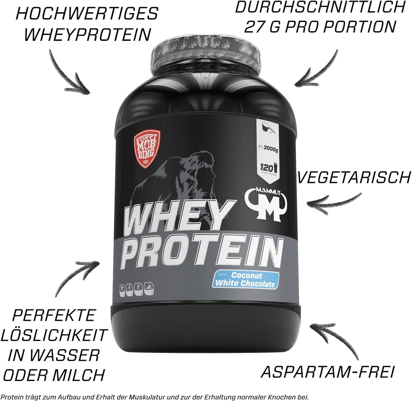 Mammut Whey Protein, Coconut White Chocolate, 3 kg