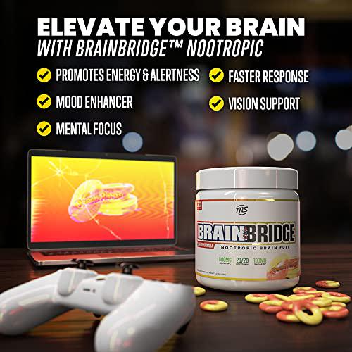 Man Sports Brainbridge Powder - Nootropic Brain and Energy Supplement for Improved Focus and Productivity - Peach Ring - 124.8g (20 Days Supply)