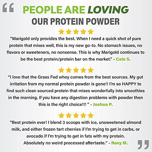 MariGold Grass-fed Whey Isolate Protein Powder Unflavored 2LB - 100% Pure, Cold Processed, Micro Filtered, Undenatured, Non-GMO, rBGH Free, Soy Free, Gluten Free, Lactose Free, Easy to Mix