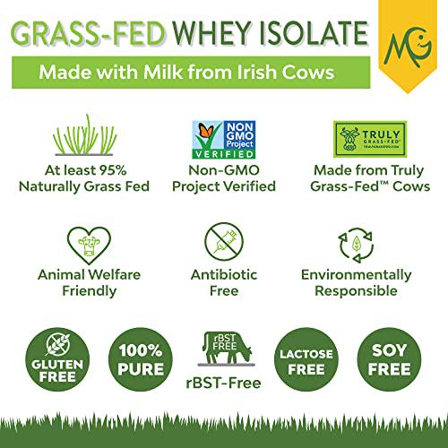 MariGold Grass-fed Whey Isolate Protein Powder Unflavored 2LB - 100% Pure, Cold Processed, Micro Filtered, Undenatured, Non-GMO, rBGH Free, Soy Free, Gluten Free, Lactose Free, Easy to Mix