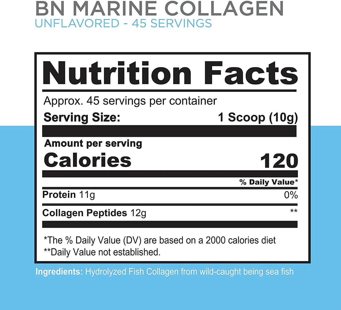 Marine Collagen Powder - Wild Caught Marine Collagen Peptides Powder Supplement for Skin, Hair, Nails and Joints from The Pristine Waters of The North Atlantic - Transparent and Sustainably Sourced