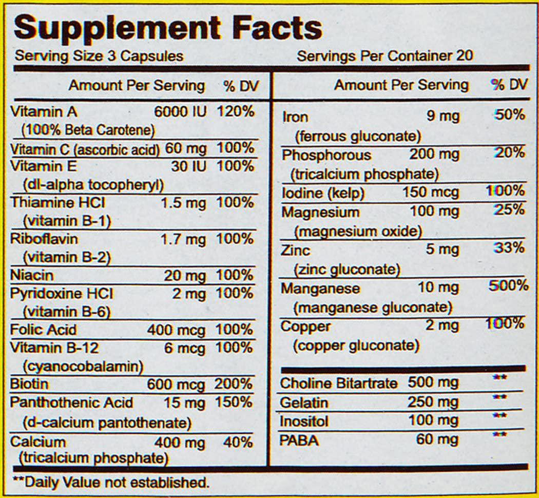 Mason Natural, Body Hair Skin and Nails Beauty Formula Vitamins, 60 Capsule, Multivitamin Dietary Supplement With Biotin and Calcium Supports Healthy Hair, Skin, Nails and Overall Wellness