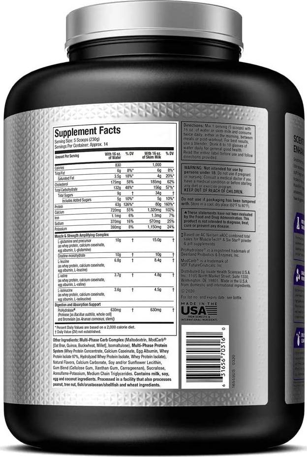 Mass Gainer Protein Powder | MuscleTech Mass-Tech Elite Mass Gainer | Whey Protein Powder + Muscle Builder | Weight Gainer | Protein Powder for Muscle Gain | Creatine Supplements | Vanilla Cake, 7 lbs