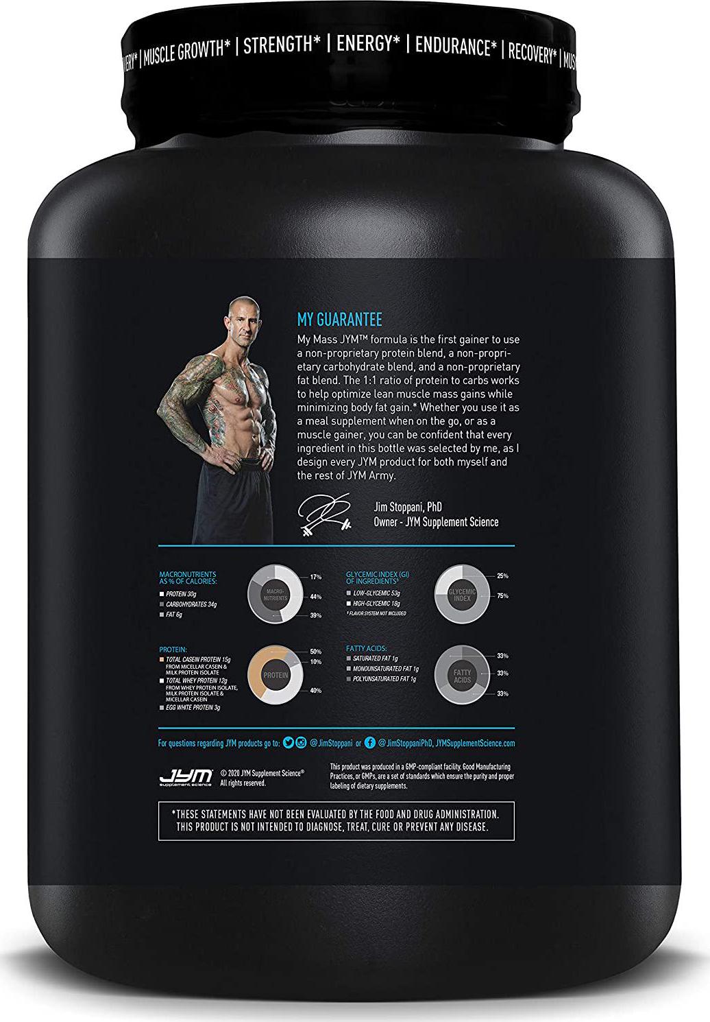 Mass JYM Weight Gainer Protein Powder - Egg White, Milk, Whey Protein Isolates and Micellar Casein | JYM Supplement Science | Chocolate Mousse Flavor, 5 lb,Brown,MAS05CM