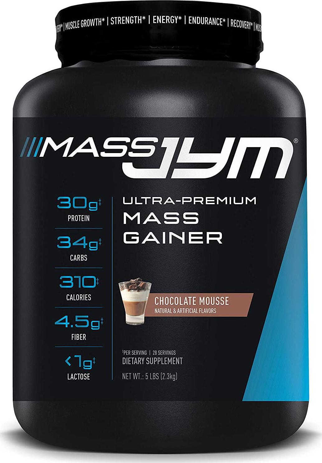 Mass JYM Weight Gainer Protein Powder - Egg White, Milk, Whey Protein Isolates and Micellar Casein | JYM Supplement Science | Chocolate Mousse Flavor, 5 lb,Brown,MAS05CM