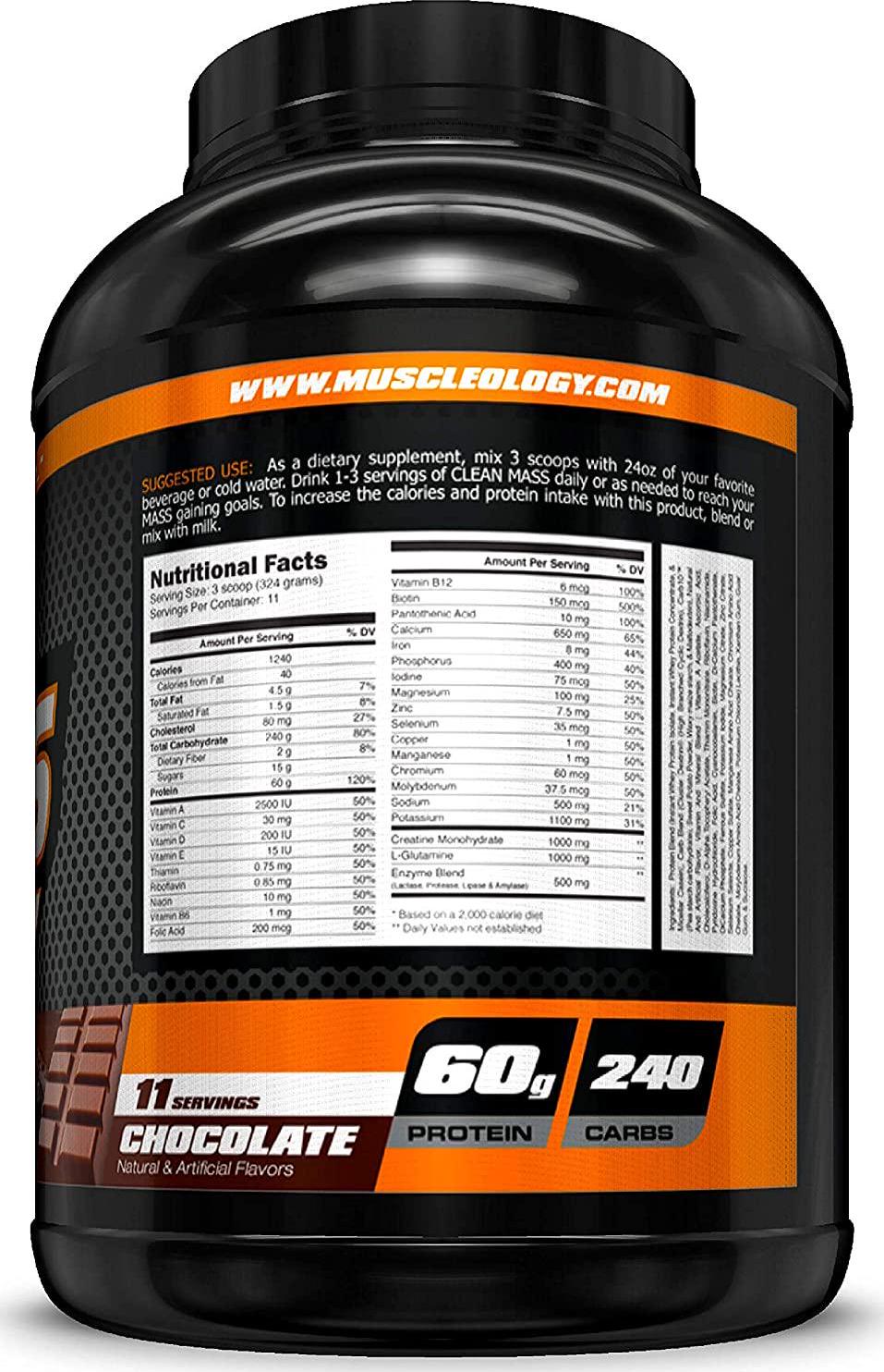 Mass-Ology Ultra Clean Weight Gainer Chocolate 7.8 lbs