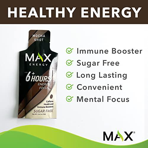Max Energy Shot, Healthy Energy and Immune Boosters, Sugar Free, 5 Calories Each, Up To 6 Hours Of Energy, 10 Pack (5 of Each Flavor)