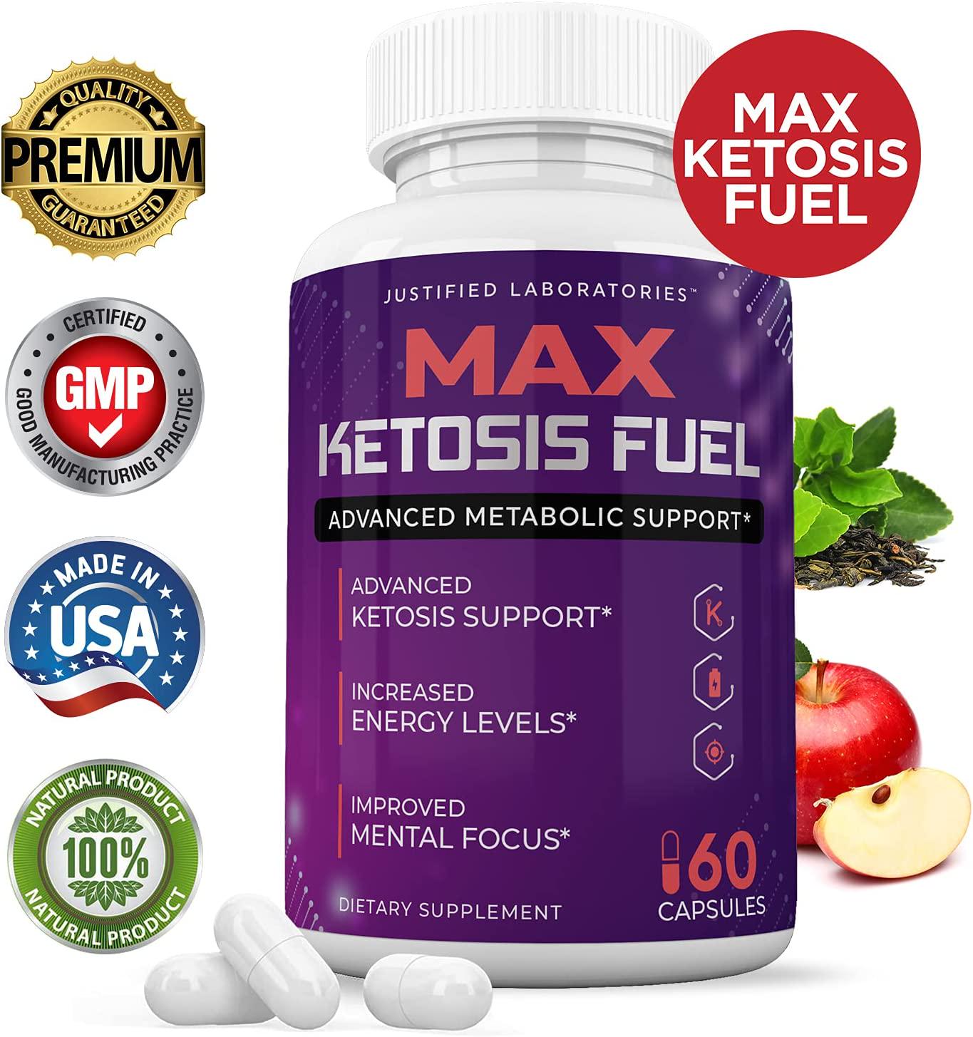 Max Ketosis Fuel Pills Includes Apple Cider Vinegar goBHB Exogenous Ketones Advanced Ketogenic Supplement Ketosis Support for Men Women 60 Capsules