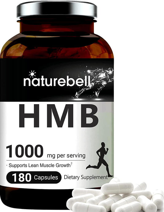 Maximum Strength HMB Capsules 1000mg Per Serving, 180 Counts, Supports Muscle Recovery, HMB Supplements for Men and Women, No GMOs
