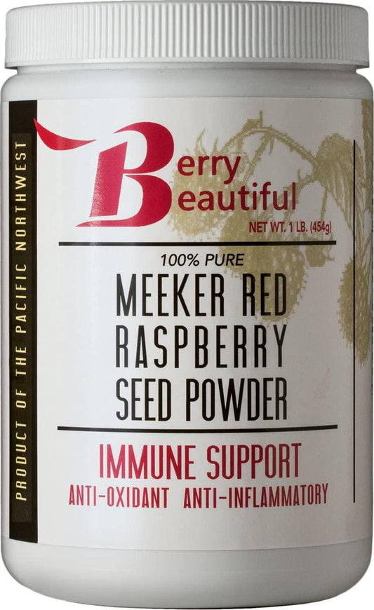 Meeker Red Raspberry Seed Powder - Ellagic Acid and Ellagitannins Supplement - Milled from Locally Grown Raspberry Seed That is Cold Pressed by Berry Beautiful - 1 lb (454 Grams)