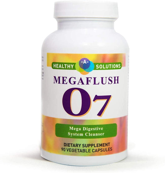 Mega Flush 07 - Natural Supplement for Healthy Colon - Colon Cleanse - Body Weight Decrease - 90 Veggie Caps
