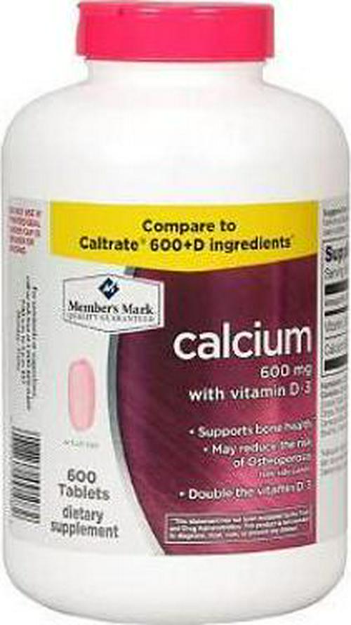 Member's Mark Calcium 600mg with vitamin D-3 600Tablets