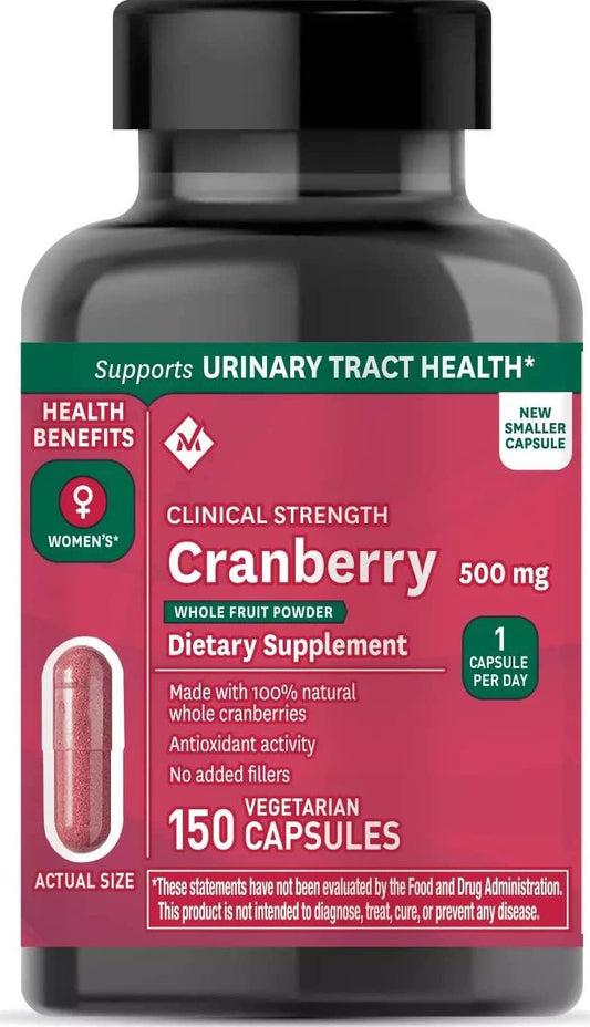 Member's Mark Clinical Strength 500mg Cranberry Dietary Supplement 2 Packs (150 Count.) Cranberry Naturally Helps Your Body